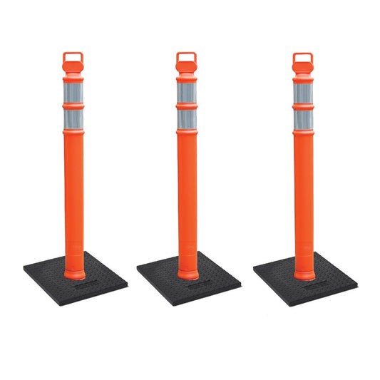 Cortina Safety Products 17" X 7" X 50" Orange Polyethylene EZ Grab Delineator (3 pack)