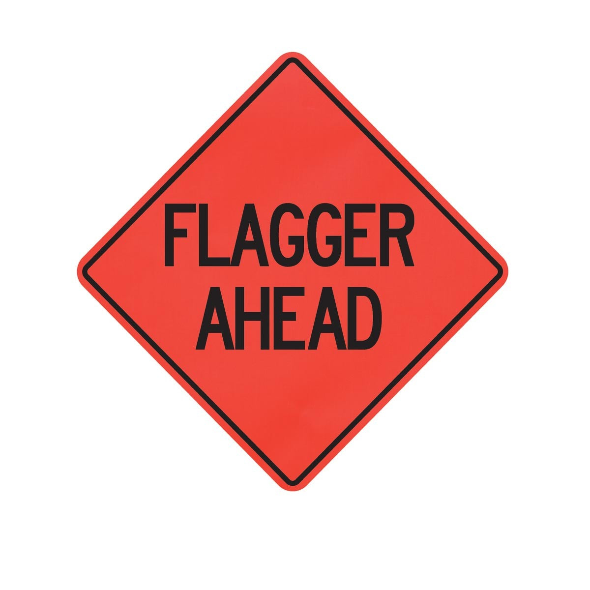 Cortina Safety Products 69" X 4" X 4" Orange And Black Lexan Polycarbonate Roll-Up Sign "FLAGGER AHEAD" - 48" Nonreflective Vinyl (1 pack)