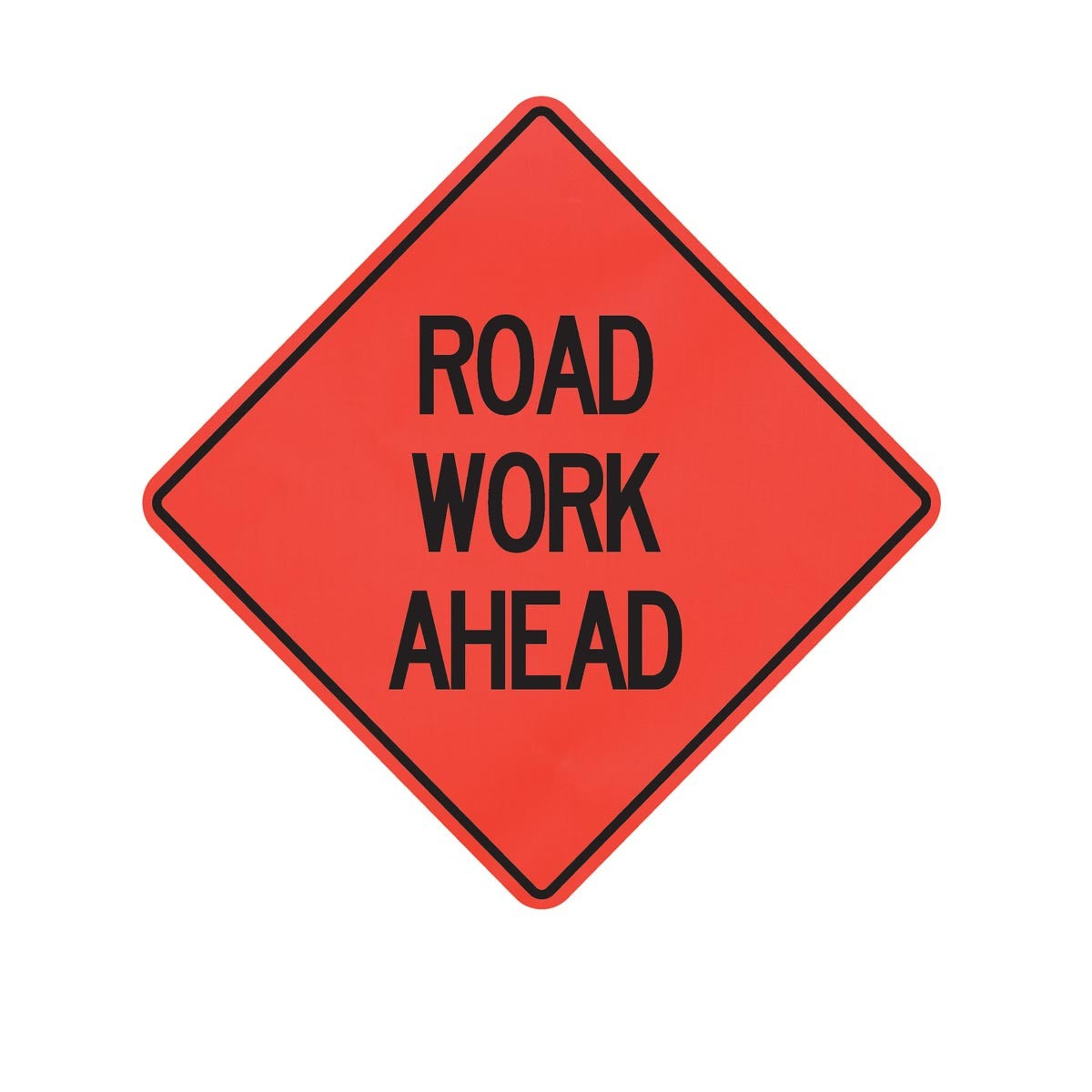 Cortina Safety Products 69" X 4" X 4" Orange And Black Lexan Polycarbonate Roll-Up Sign "ROAD WORK AHEAD" - 48" Mesh (1 pack)