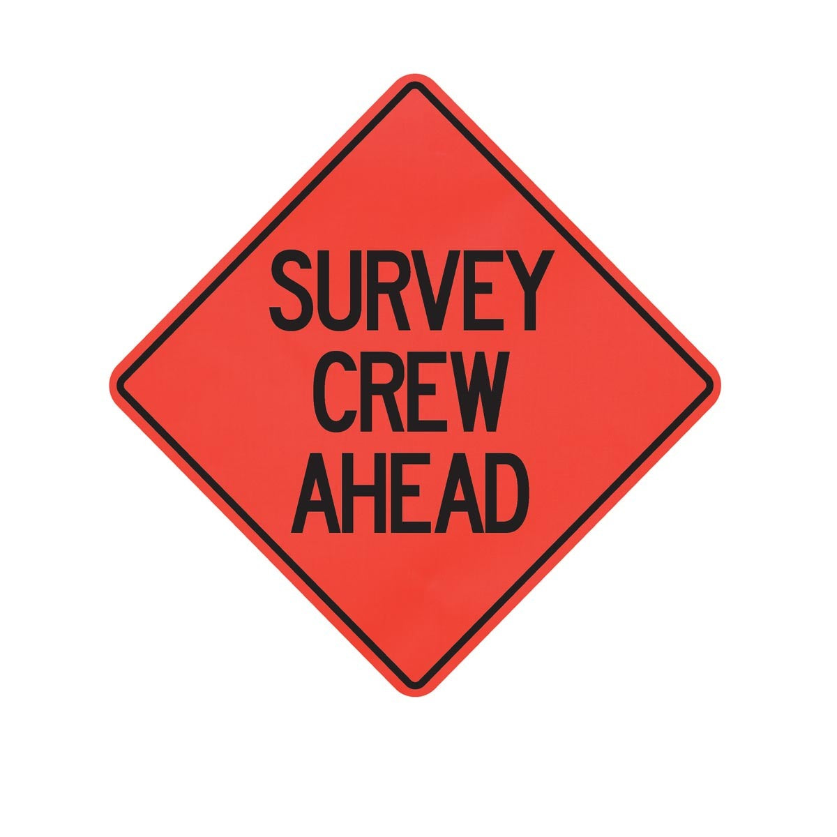 Cortina Safety Products 69" X 4" X 4" Orange And Black Lexan Polycarbonate Roll-Up Sign "SURVEY CREW AHEAD" (1 pack)