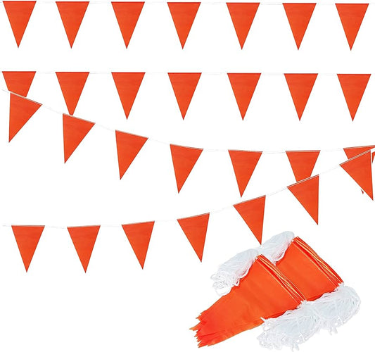 Cortina Safety Products 100' Orange Vinyl Pennant Flag- (3 pack)