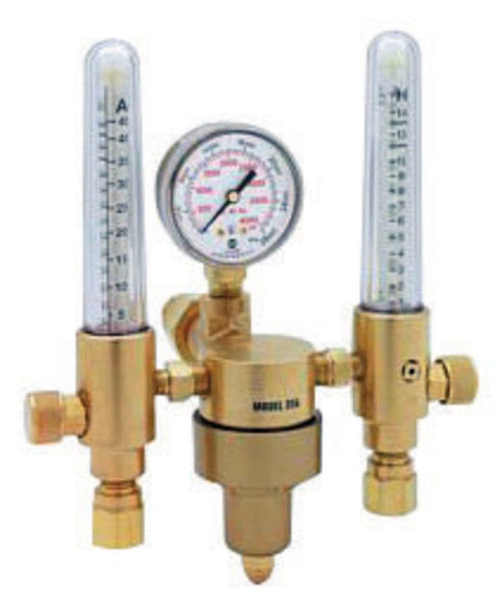 Harris® Model 356-Ar/He-580 Dual Heavy Duty Dual Argon and Helium Flowmeter Regulator, CGA-580