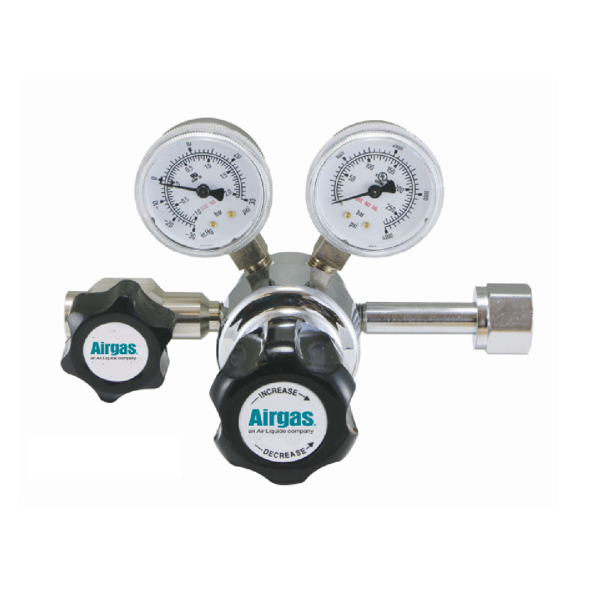 Airgas Model 205D350 Chrome-Plated Brass High Purity Single Stage Regulator With CGA-350 Connection