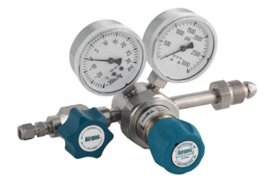 Airgas Model C444F580 Stainless Steel High Purity Single Stage Pressure Regulator With 1/4" FNPT Connection And Threadless Seat