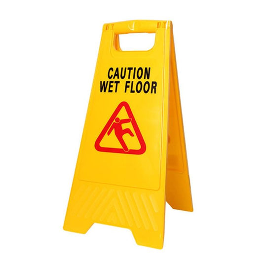 Cortina Safety Products 25" X 11" Yellow Polypropylene Floor Sign - Lamba Floor Stand - Plain (1 pack)