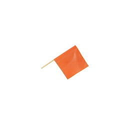 ORANGE WARNIG FLAG W/ WOODEN DOWEL